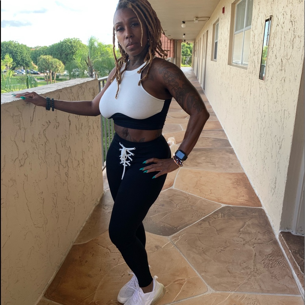 Black and White pants stretchy set